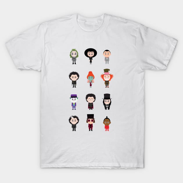 Tim Burton Friends T-Shirt by Fall Down Tree